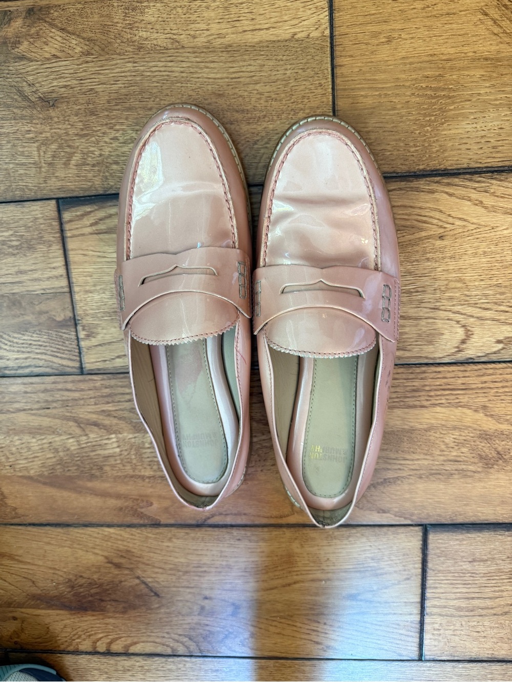 Johnston & Murphy Pink Patent Leather Penny Loafers